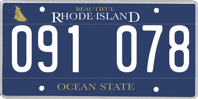 RI license plate 091078