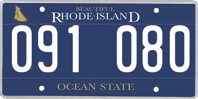 RI license plate 091080