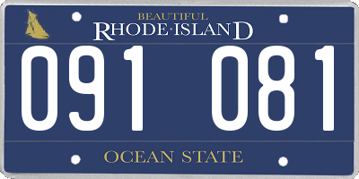 RI license plate 091081