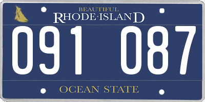 RI license plate 091087
