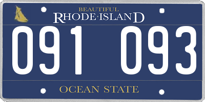 RI license plate 091093