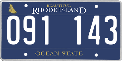 RI license plate 091143