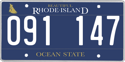 RI license plate 091147