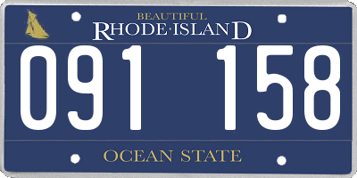 RI license plate 091158