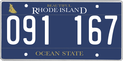RI license plate 091167
