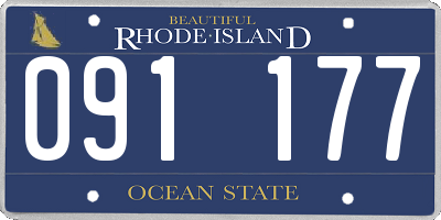 RI license plate 091177