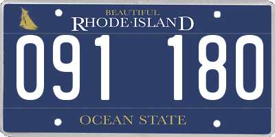 RI license plate 091180
