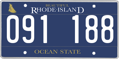 RI license plate 091188