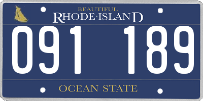 RI license plate 091189