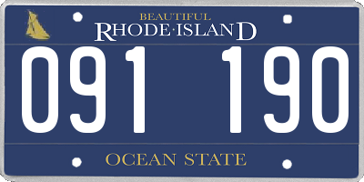 RI license plate 091190