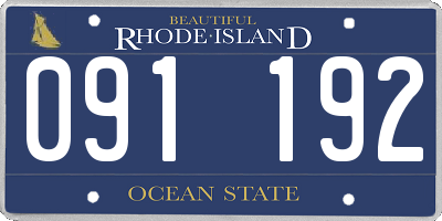RI license plate 091192