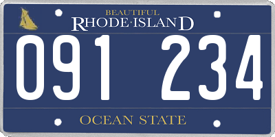 RI license plate 091234
