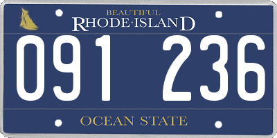 RI license plate 091236