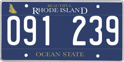 RI license plate 091239