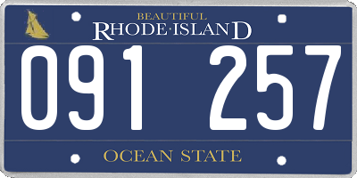 RI license plate 091257