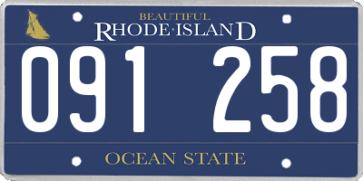 RI license plate 091258