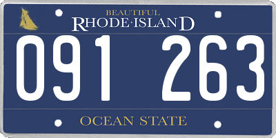 RI license plate 091263
