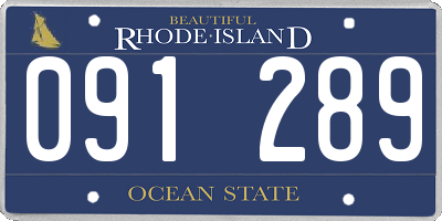 RI license plate 091289