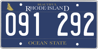 RI license plate 091292