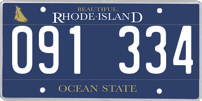 RI license plate 091334
