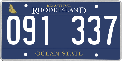 RI license plate 091337
