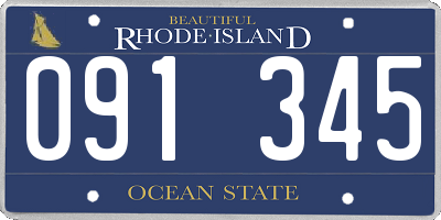 RI license plate 091345