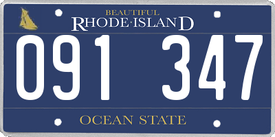 RI license plate 091347