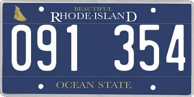 RI license plate 091354