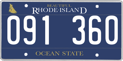 RI license plate 091360