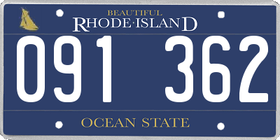 RI license plate 091362