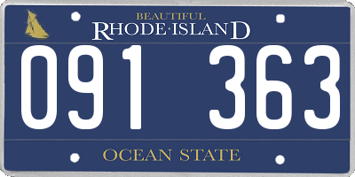 RI license plate 091363