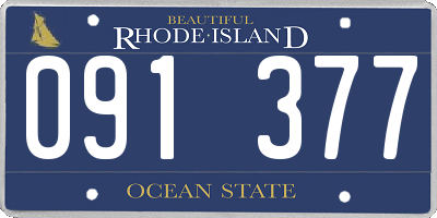 RI license plate 091377