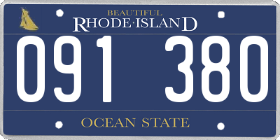 RI license plate 091380