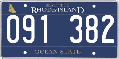 RI license plate 091382
