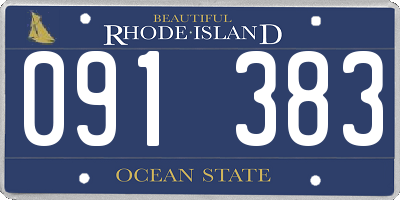 RI license plate 091383