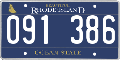 RI license plate 091386