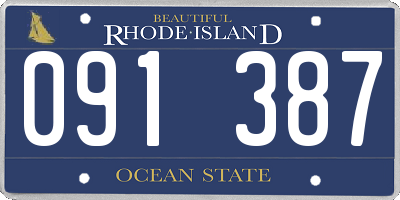 RI license plate 091387