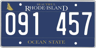 RI license plate 091457