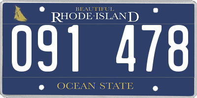 RI license plate 091478