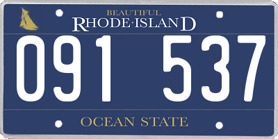 RI license plate 091537