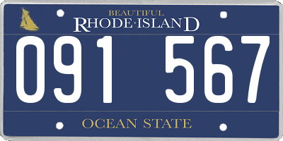 RI license plate 091567