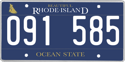 RI license plate 091585
