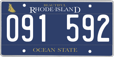 RI license plate 091592