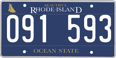 RI license plate 091593