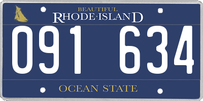 RI license plate 091634