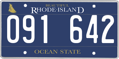 RI license plate 091642