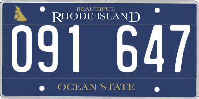 RI license plate 091647