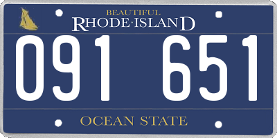 RI license plate 091651