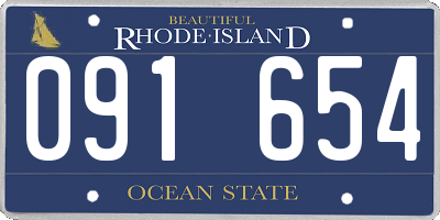 RI license plate 091654