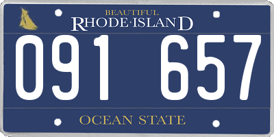 RI license plate 091657